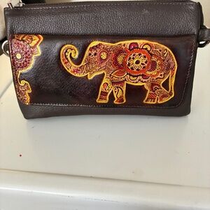 Unique Leather elephant themed clutch